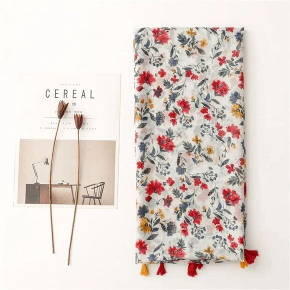 2/$30 Unique Floral Print Scarf - Picture 1 of 6